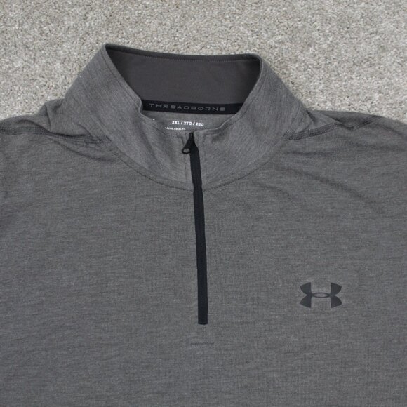 Under Armour Threadborne Sweatshirt Adult 2XL XXL Gray UA 1/4 Zip L/S Sweater - Picture 5 of 12